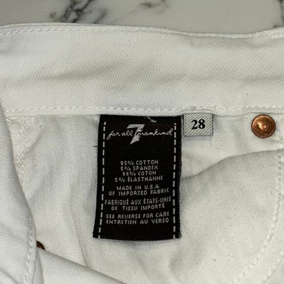 7 For All Mankind Women’s Size 28 Kimmie Bootcut White Jeans Made in USA - Picture 4 of 10